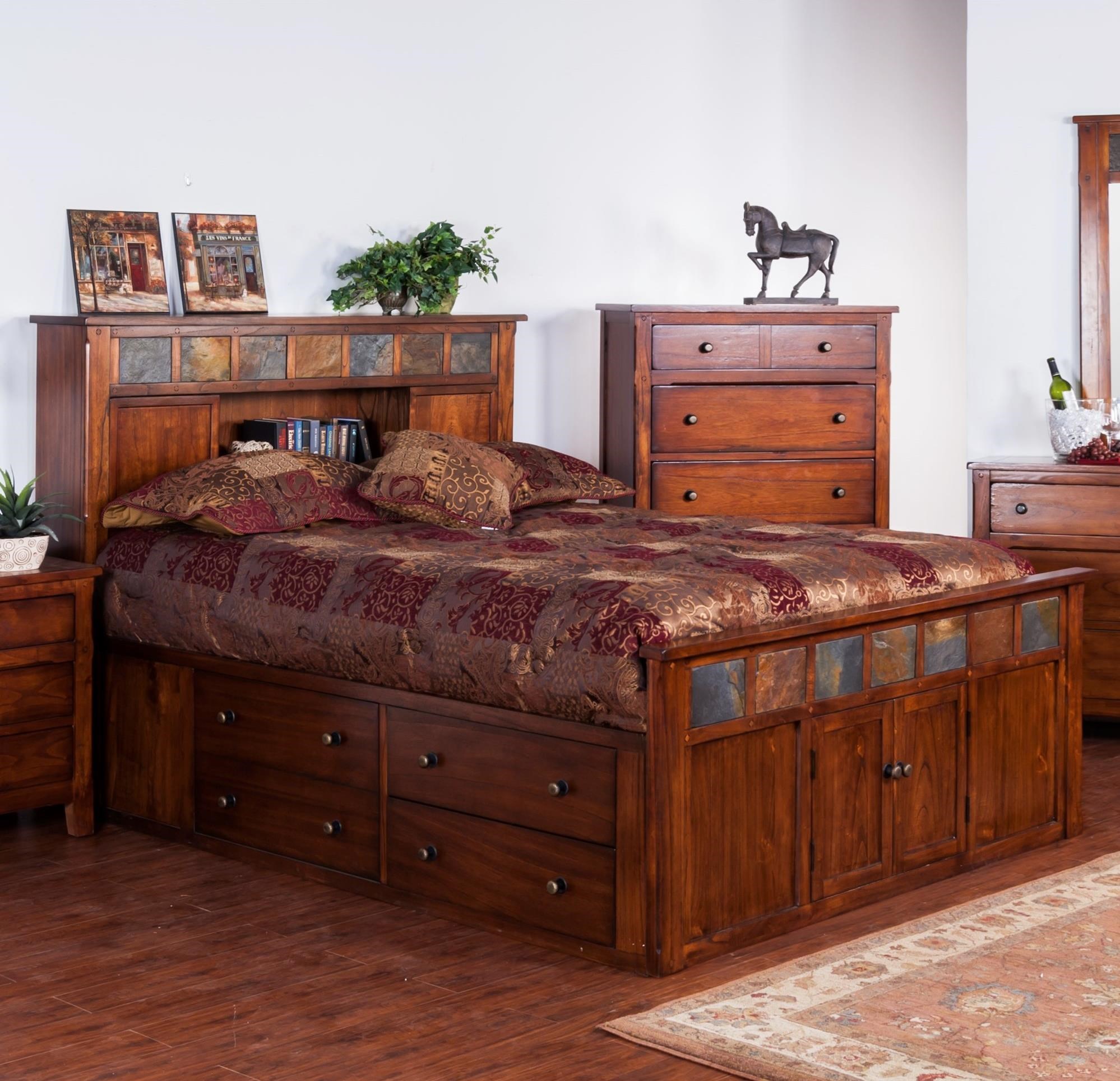 California king storage bed new arrivals with bookcase headboard